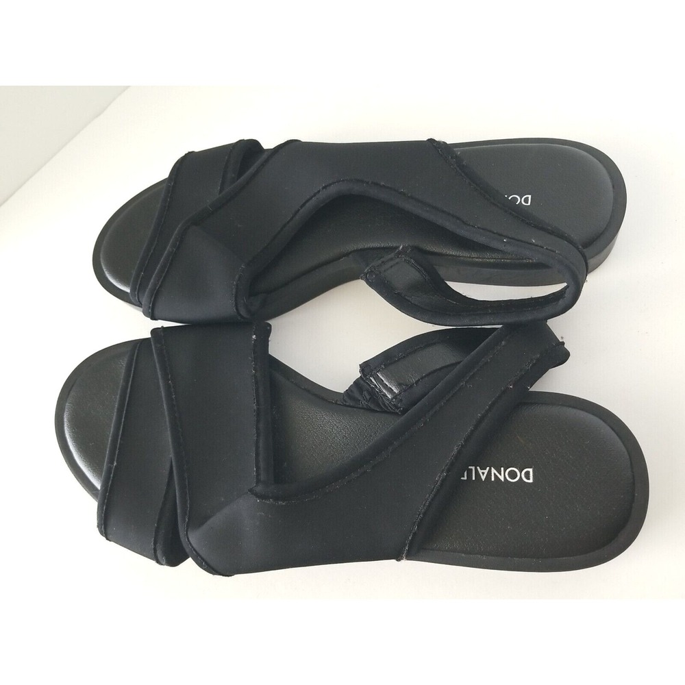 DJP Donald J Pliner Women's Flat Open Toe Slingback Black BARTA Sandals 8M YJ01